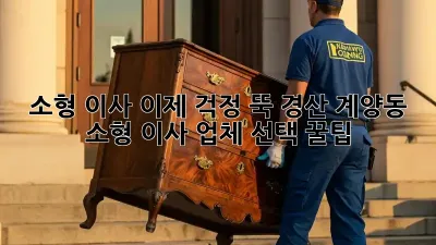 소형 이사, 이제 걱정 뚝! 경산 계양동 소형 이사 업체 선택 꿀팁