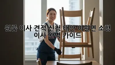 원룸 이사 견적 신청: 태안 이원면 소형 이사 완벽 가이드