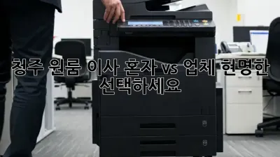 청주 원룸 이사, 혼자 vs 업체? 현명한 선택하세요!